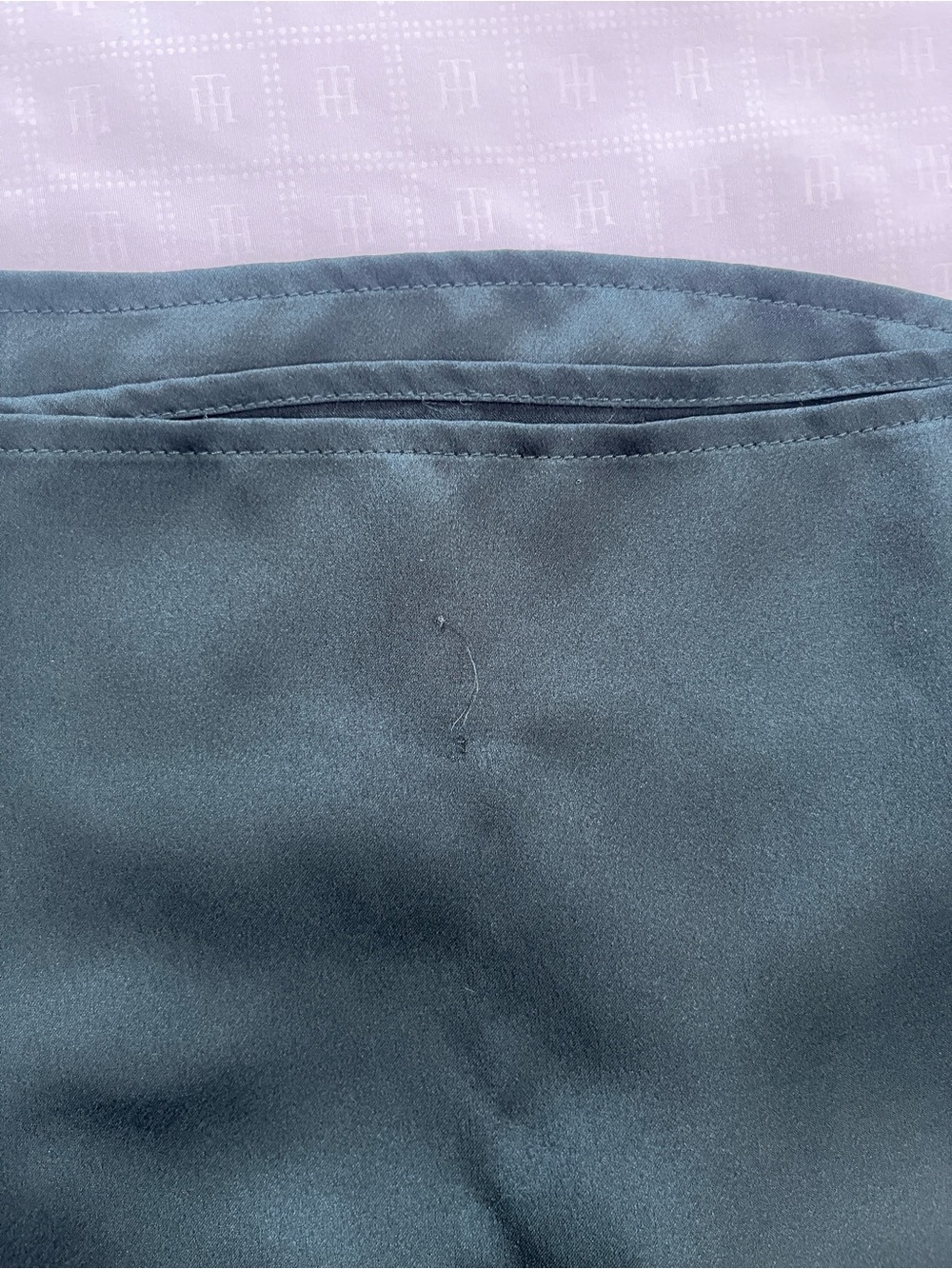 Abercrombie & Fitch Satin V-Neck Wide-Leg Jumpsuit - Dark Green - Picture 6 of 7